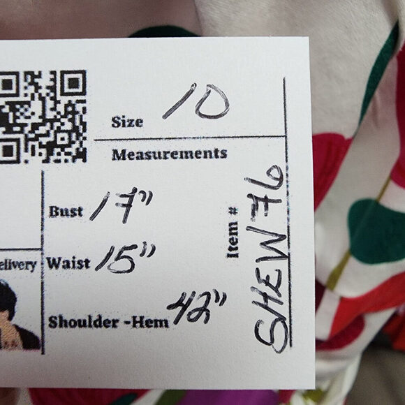 Floral Sleeveless Dress - Red and Pink - Picture 9 of 9